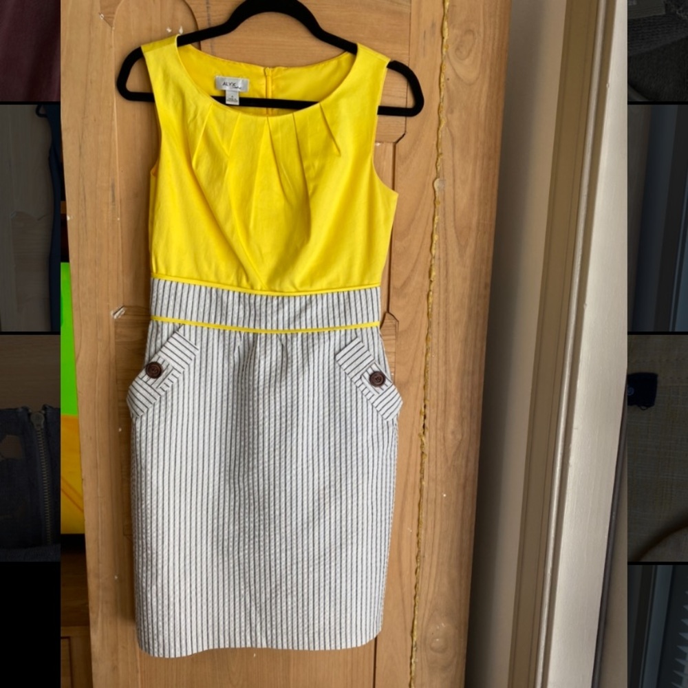 Yellow and Seersucker Dress Size 4
